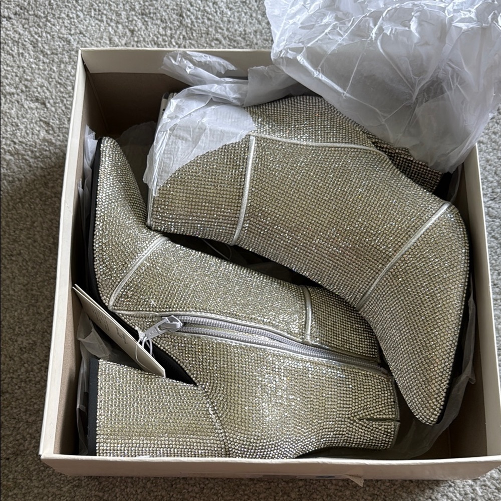 Cailin Boots- Glittering Rhinestone Ankle Boots